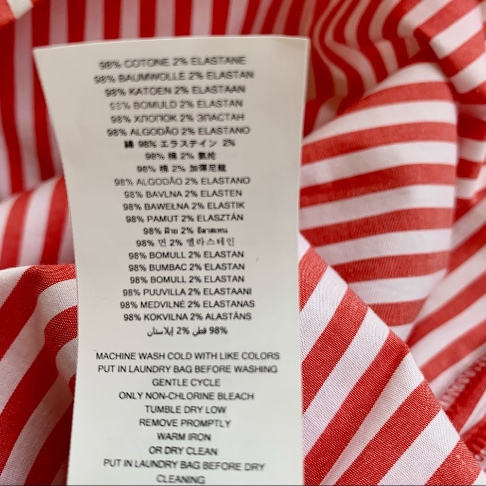 Brand new - Michael Kors Cotton Dress Red / White striped Sz L - Picture 8 of 9